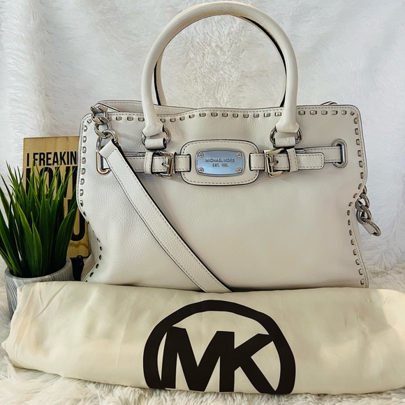 Michael Kors Handbags - 🎉HP🎉 Michael Kors Large Whipped Optic White Hamilton Satchel / Tote - LIKE NEW